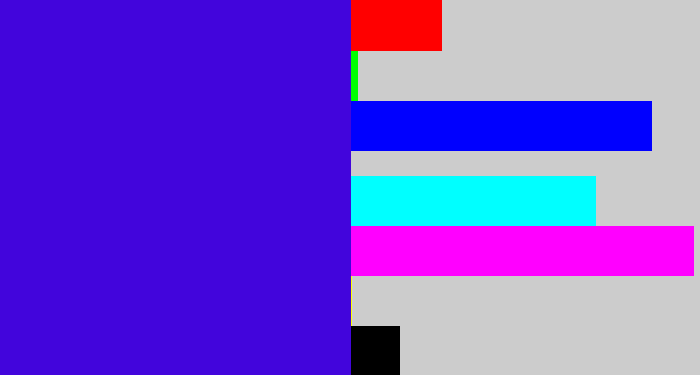 Hex color #4205dc - violet blue