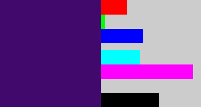 Hex color #42096c - royal purple