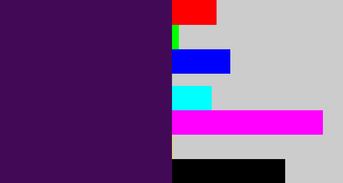 Hex color #420a56 - plum purple