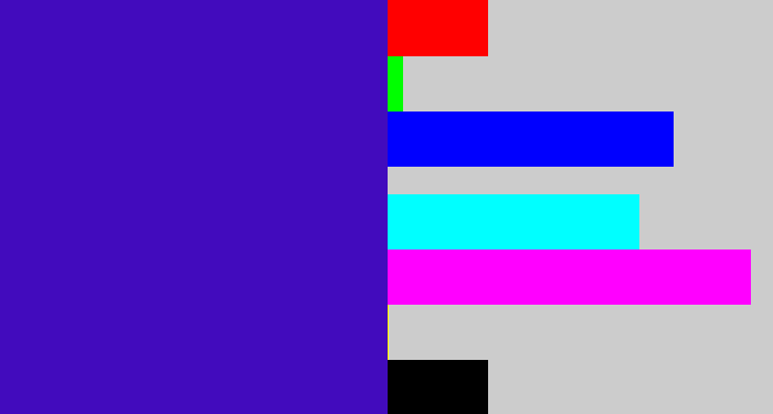 Hex color #420bbd - violet blue
