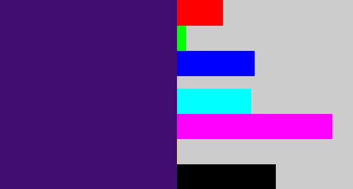 Hex color #420d71 - royal purple