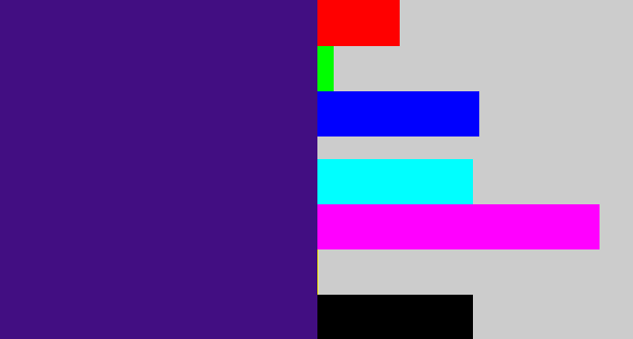 Hex color #420e82 - indigo