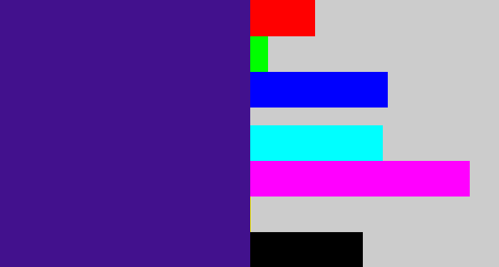Hex color #42118d - indigo