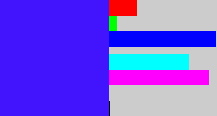 Hex color #4213fd - light royal blue