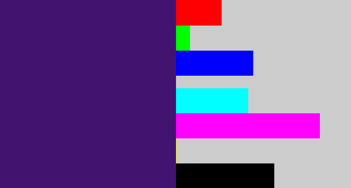 Hex color #421470 - royal purple