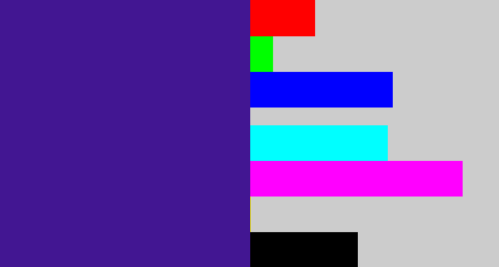 Hex color #421692 - indigo