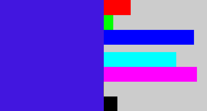 Hex color #4216df - violet blue