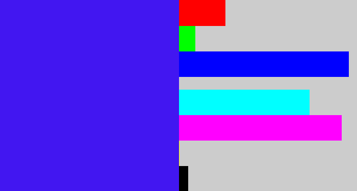 Hex color #4216f1 - light royal blue