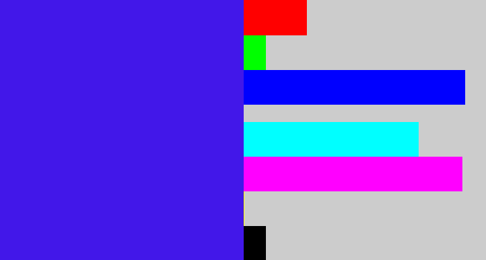 Hex color #4217e9 - blue/purple