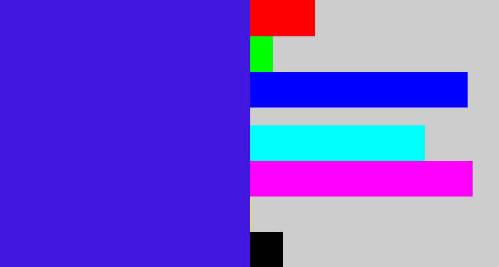 Hex color #4218de - violet blue