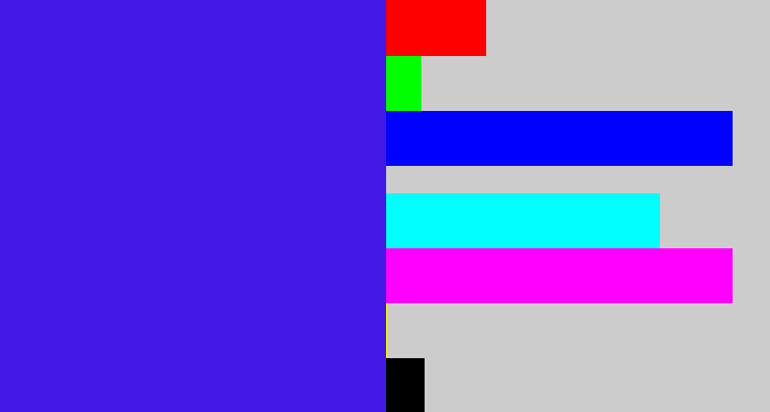 Hex color #4218e6 - blue/purple
