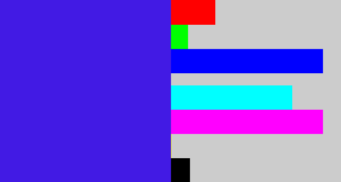 Hex color #421ae4 - blue/purple