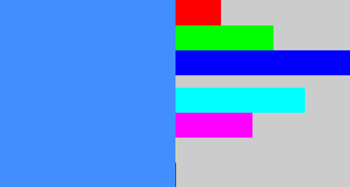 Hex color #428eff - dodger blue