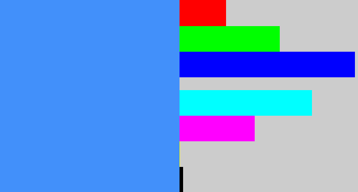 Hex color #4290fa - dodger blue