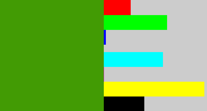 Hex color #429b04 - grassy green