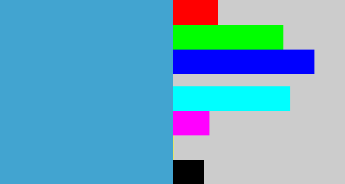 Hex color #42a4d0 - dark sky blue