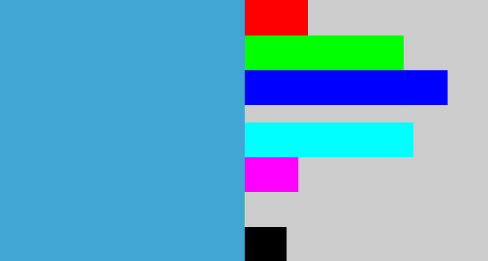 Hex color #42a6d4 - dark sky blue