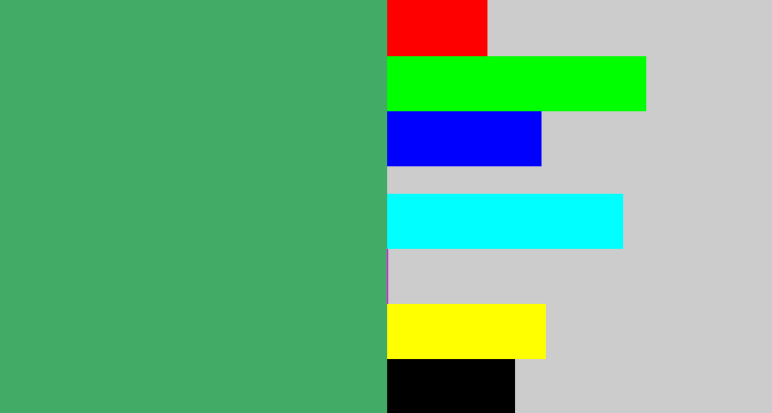 Hex color #42ab65 - greenish