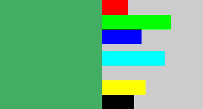 Hex color #42ad63 - greenish