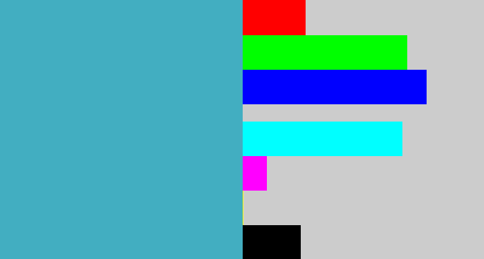 Hex color #42aec1 - tealish
