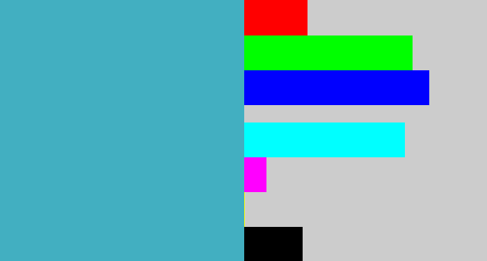 Hex color #42afc1 - tealish