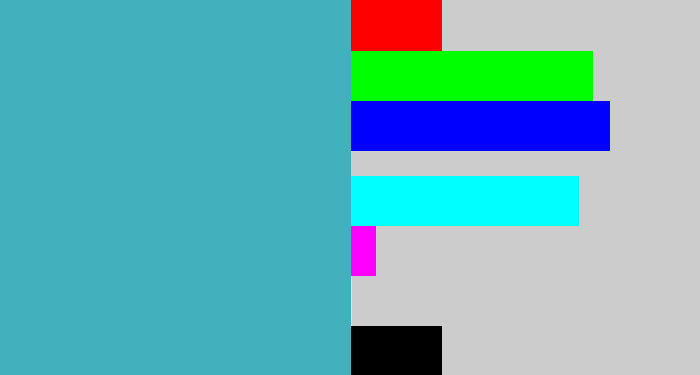Hex color #42b0bd - tealish