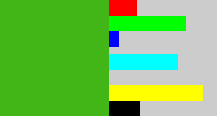 Hex color #42b517 - lawn green