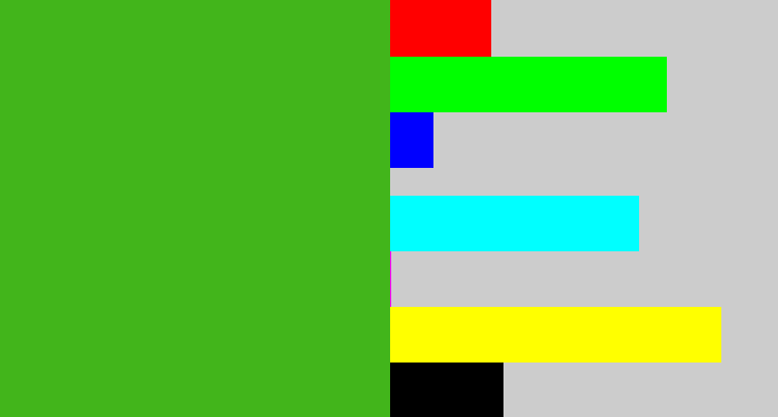 Hex color #42b51b - lawn green
