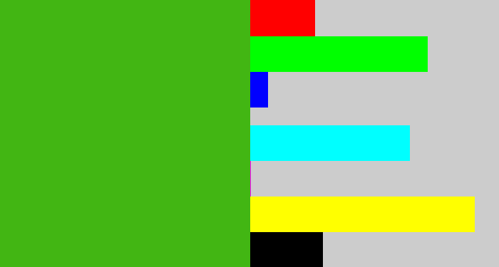 Hex color #42b613 - lawn green