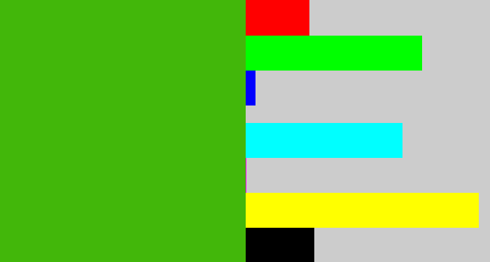 Hex color #42b70a - lawn green
