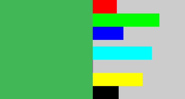Hex color #42b755 - medium green