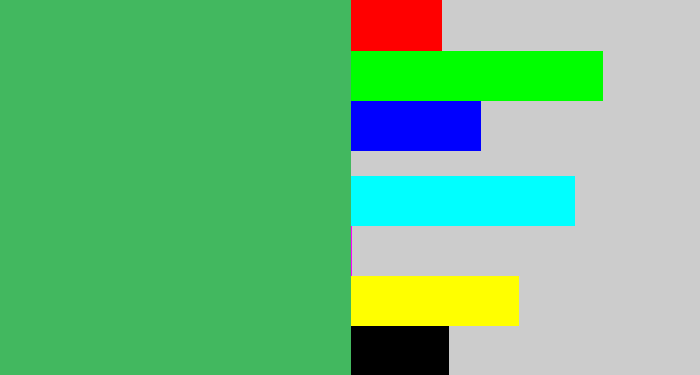Hex color #42b85f - cool green