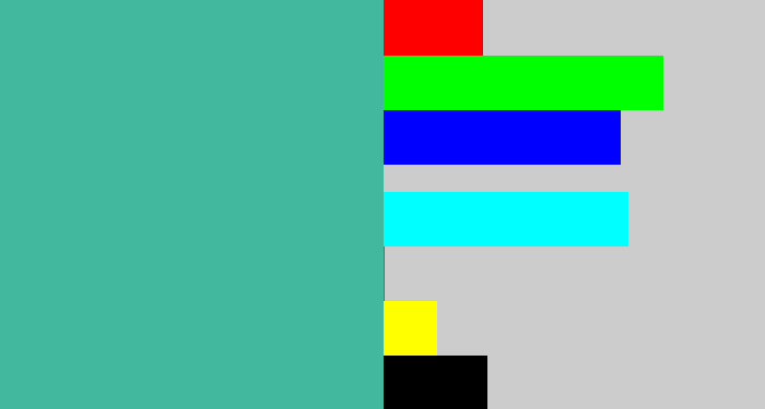 Hex color #42b99f - greeny blue