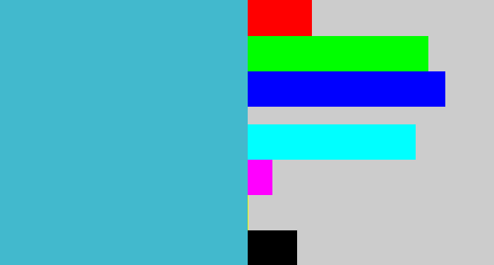 Hex color #42b9cd - tealish