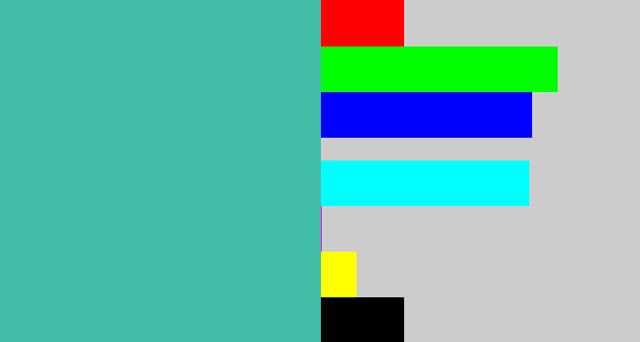 Hex color #42bda8 - greeny blue