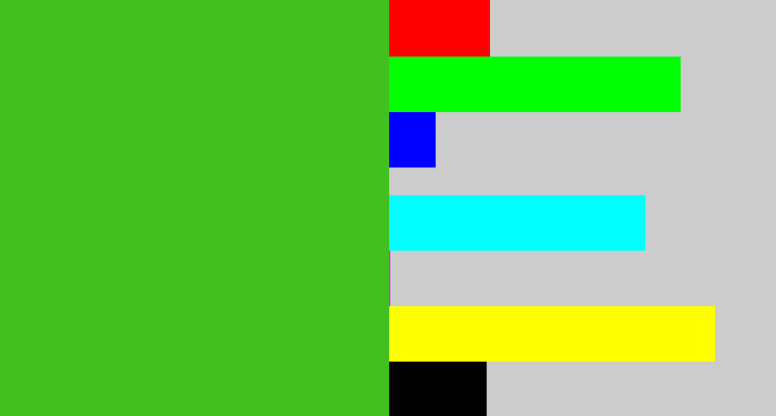 Hex color #42c01f - frog green