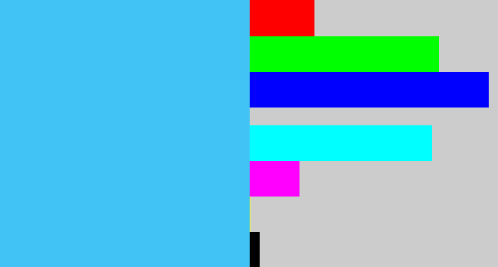 Hex color #42c3f5 - sky blue