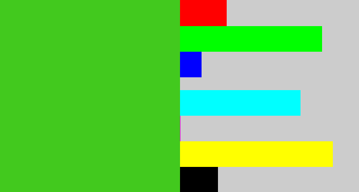 Hex color #42c91e - frog green