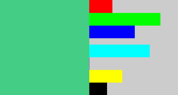 Hex color #42cd82 - greenish teal