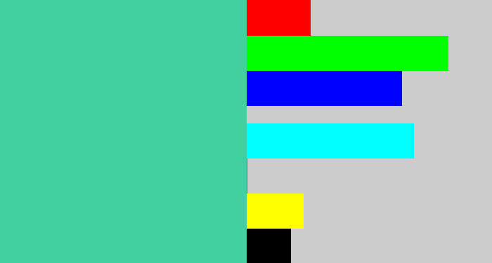 Hex color #42d0a0 - greeny blue
