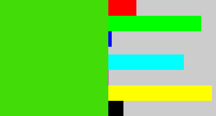 Hex color #42dc08 - vivid green