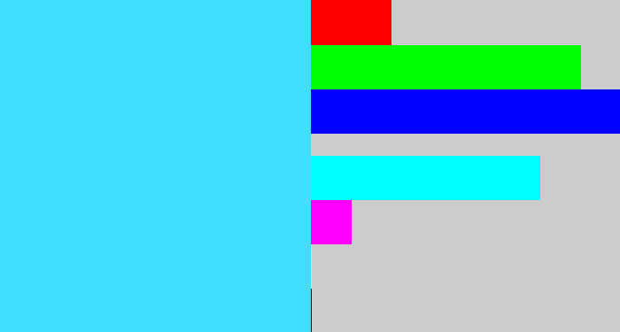Hex color #42deff - bright cyan