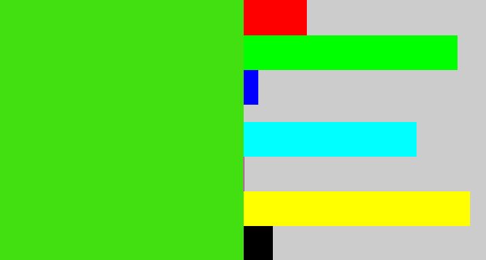 Hex color #42e010 - vivid green