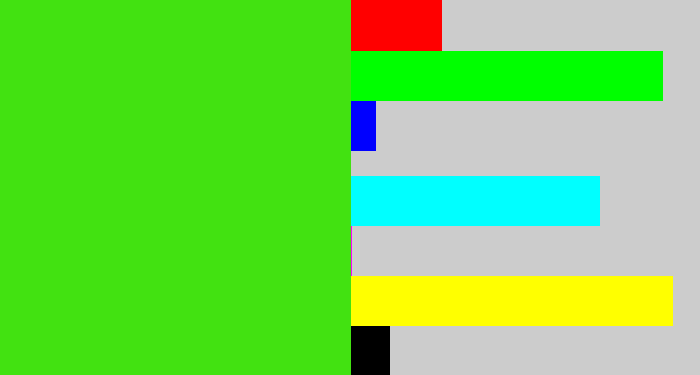 Hex color #42e211 - vivid green