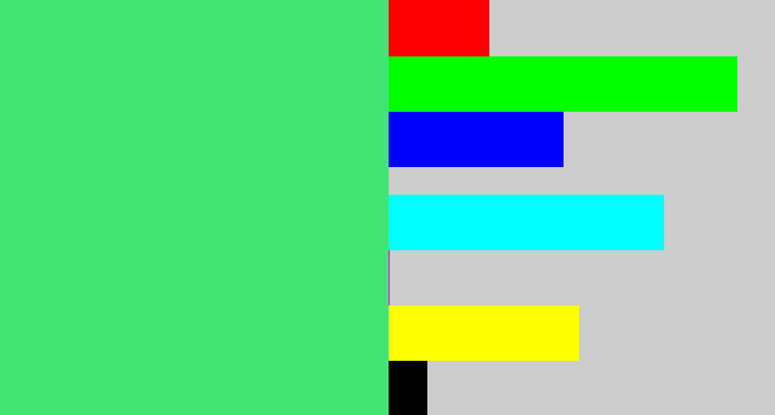 Hex color #42e574 - weird green