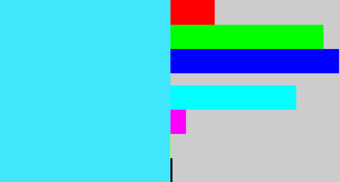 Hex color #42e6fc - bright cyan