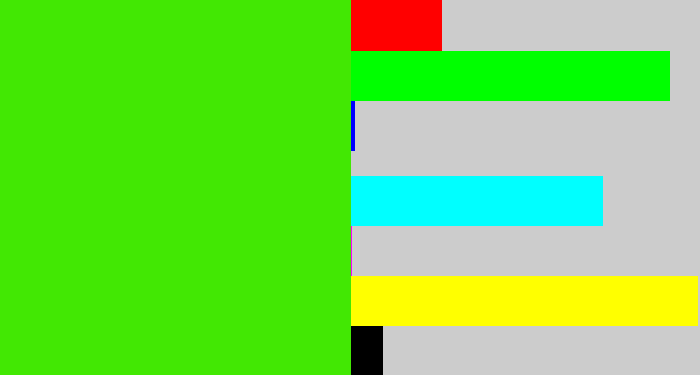 Hex color #42e803 - vivid green
