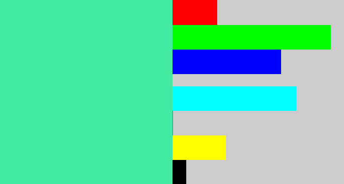 Hex color #42eba1 - sea green
