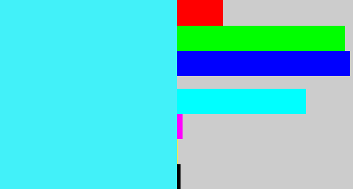 Hex color #42f1f9 - bright cyan