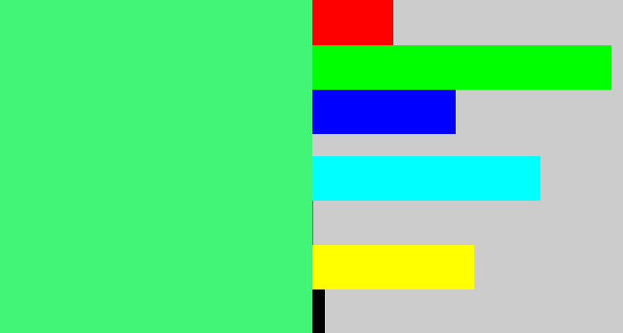 Hex color #42f576 - weird green